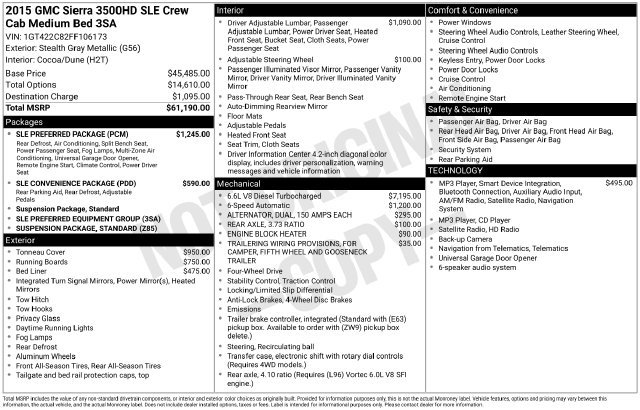 Used 2015 GMC Sierra 3500 SLE w/ SLE Preferred Package AWD/4WD image 15
