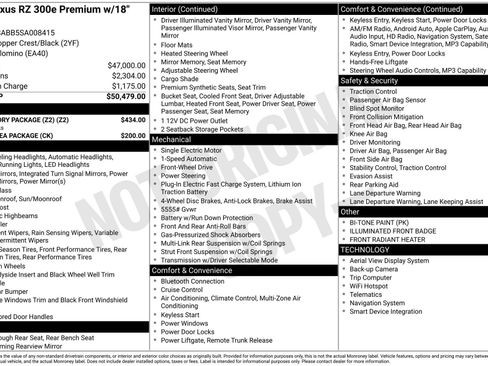 Used 2025 Lexus RZ 300e w/ Accessory Package (Z2) image 42