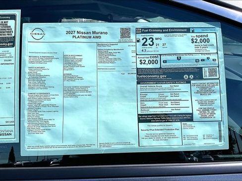 New 2027 Nissan Murano Platinum w/ Cargo Package AWD/4WD image 14