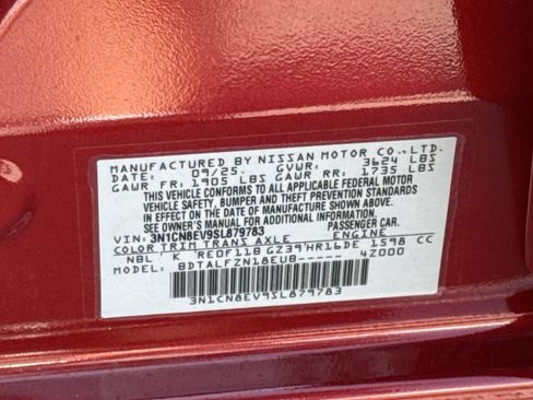 Certified 2025 Nissan Versa SV w/ Trunk Package FWD image 30