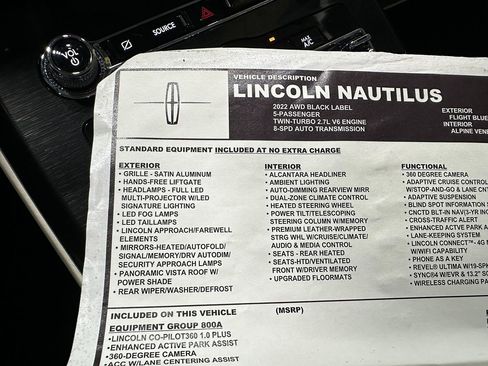 Used 2022 Lincoln Nautilus Black Label AWD/4WD image 46