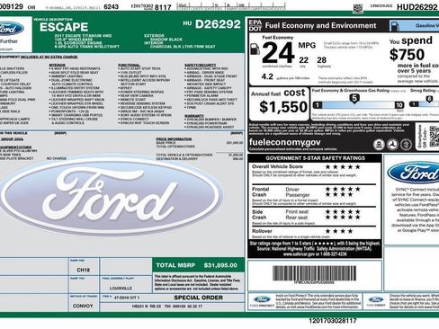 Used 2017 Ford Escape Titanium AWD/4WD image 2