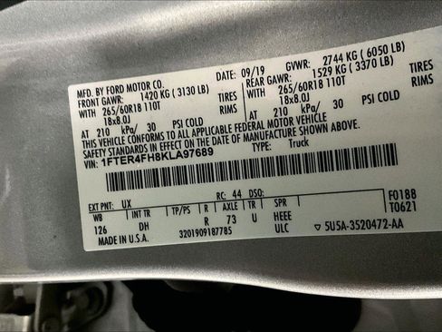 Certified 2019 Ford Ranger Lariat w/ Equipment Group 501A Mid image 33