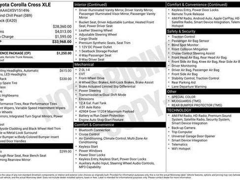 Used 2025 Toyota Corolla Cross XLE w/ Convenience Package FWD image 3