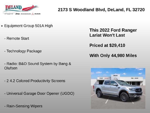 Used 2022 Ford Ranger Lariat w/ Equipment Group 501A High AWD/4WD image 7