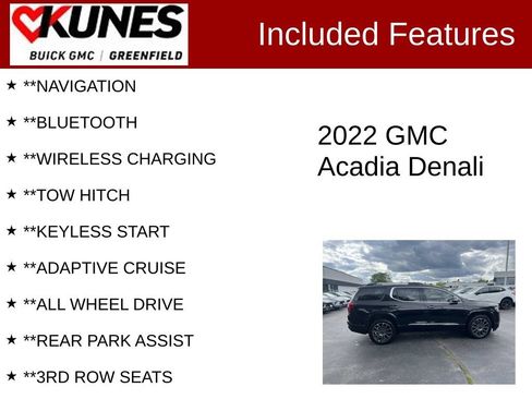 Used 2022 GMC Acadia Denali w/ Black Diamond Edition AWD/4WD image 3