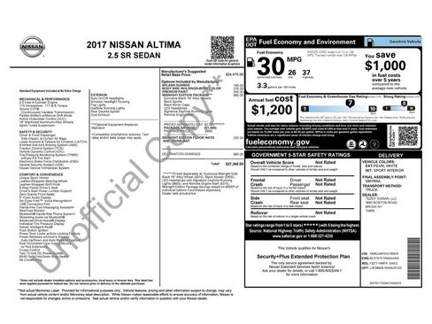 Used 2017 Nissan Altima 2.5 SR w/ Midnight Edition Package FWD image 16