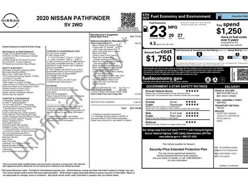 Used 2020 Nissan Pathfinder SV w/ Rock Creek Edition image 4