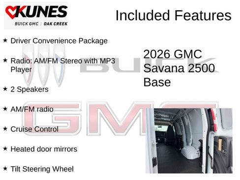 New 2026 GMC Savana 2500 w/ Driver Convenience Package RWD image 2