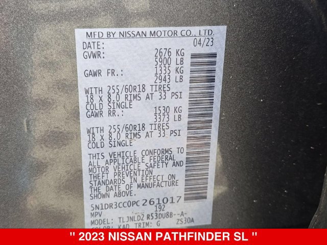 Used 2023 Nissan Pathfinder SL AWD/4WD image 40