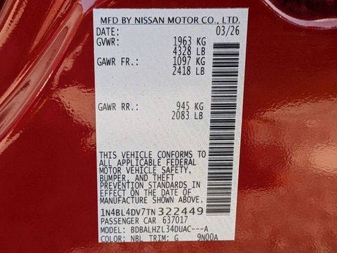 New 2026 Nissan Altima 2.5 SV w/ SV Special Edition Package FWD image 28