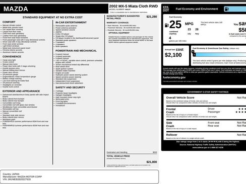 Used 2002 MAZDA MX-5 Miata LS image 20
