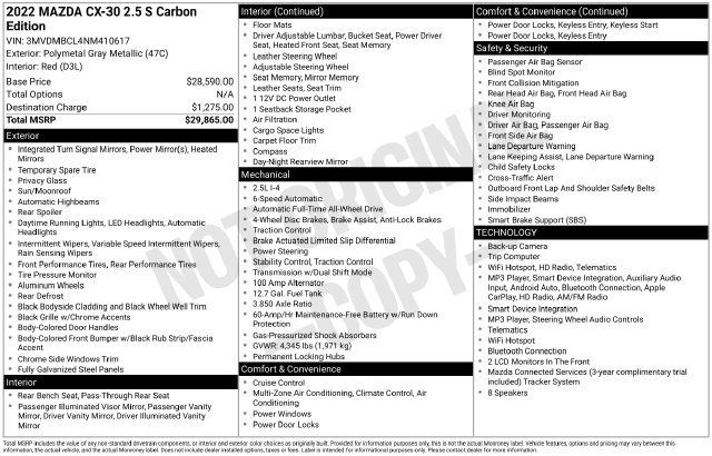 Used 2022 MAZDA CX-30 AWD 2.5 S w/ Preferred Package image 35