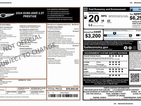 Certified 2024 Genesis GV80 3.5T w/ Prestige Package image 3