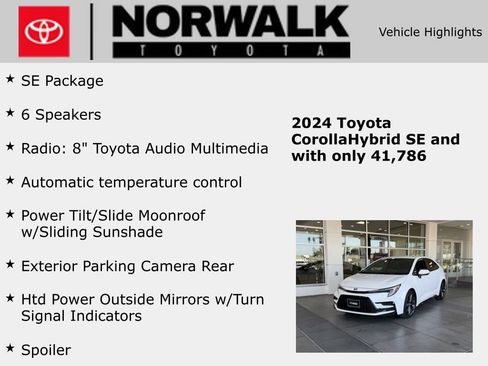 Certified 2024 Toyota Corolla SE FWD image 10