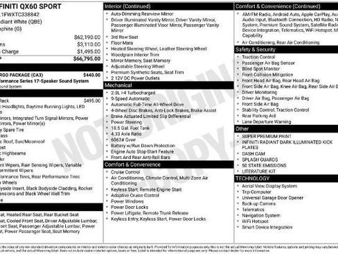 Certified 2026 INFINITI QX60 Sport w/ Dark Cargo Package AWD/4WD image 27