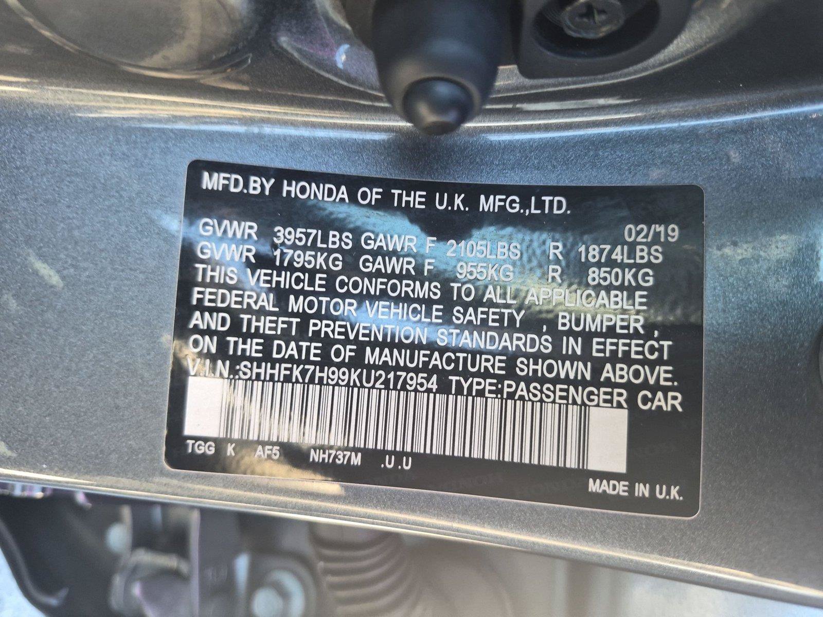 Used 2019 Honda Civic Sport Touring image 39