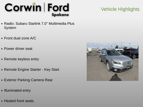 Used 2017 Subaru Outback 2.5i Premium AWD/4WD image 6
