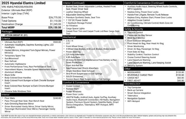 Certified 2025 Hyundai Elantra Limited FWD image 23