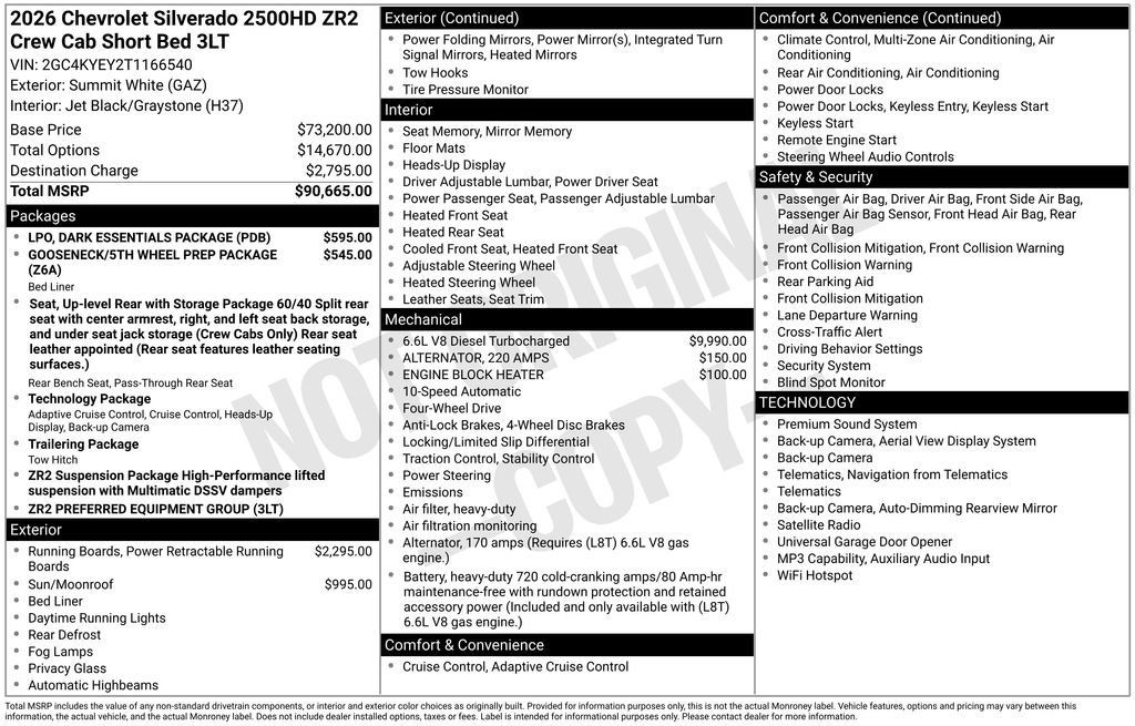 Used 2026 Chevrolet Silverado 2500 ZR2 w/ LPO, Dark Essentials Package AWD/4WD image 12