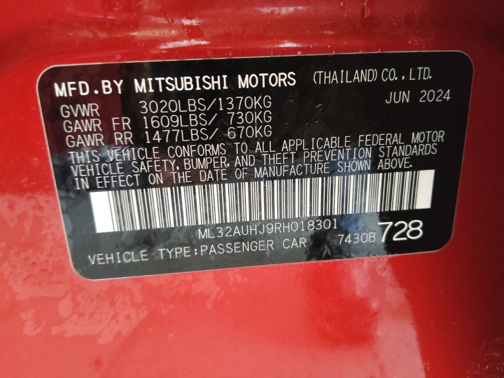 Used 2024 Mitsubishi Mirage ES FWD image 33
