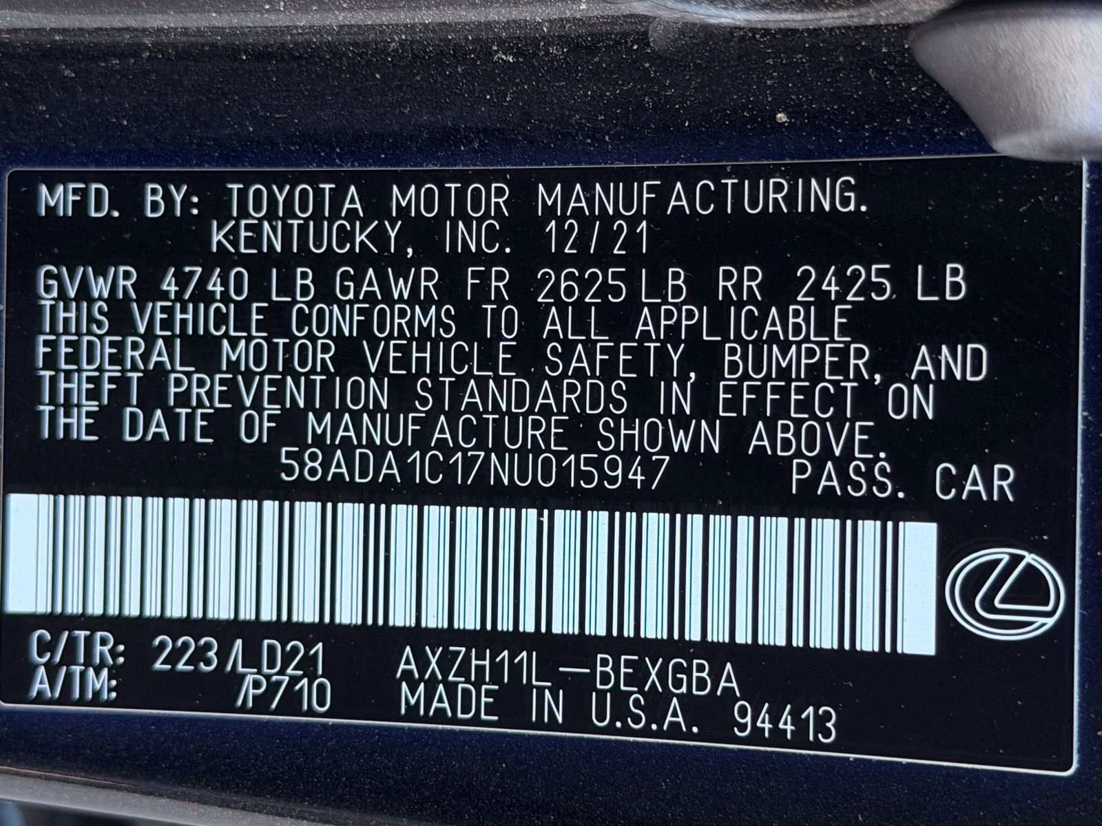 Used 2022 Lexus ES 300h w/ Premium Package FWD image 51