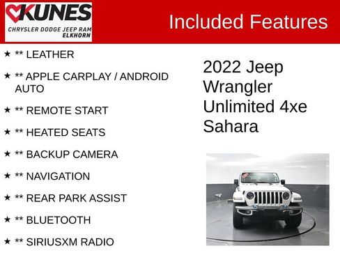 Used 2022 Jeep Wrangler Unlimited Sahara w/ Cold Weather Group AWD/4WD image 3
