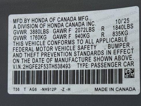 New 2026 Honda Civic Sport image 29