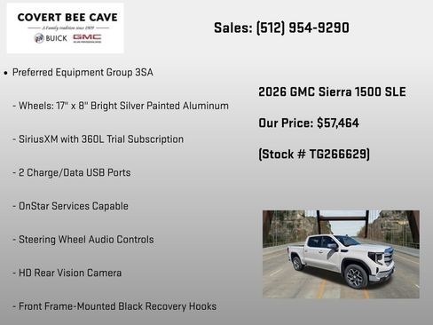 New 2026 GMC Sierra 1500 SLE AWD/4WD image 18