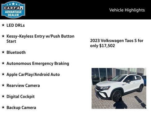 Certified 2023 Volkswagen Taos S image 4