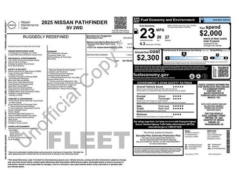 Used 2025 Nissan Pathfinder SV FWD image 2