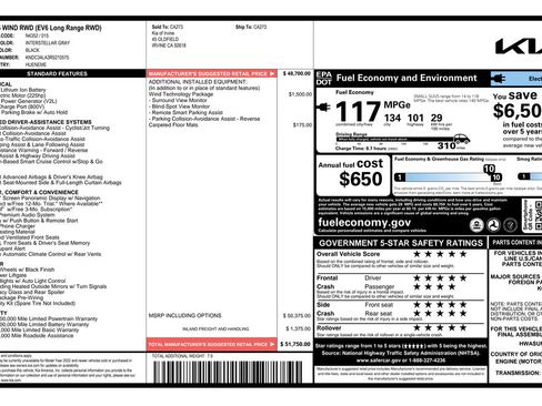 Used 2024 Kia EV6 Wind w/ Wind Technology Package RWD image 1