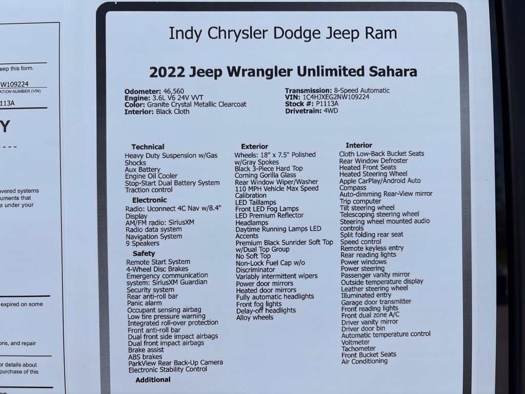 Used 2022 Jeep Wrangler Unlimited Sahara w/ Dual Top Group AWD/4WD image 27