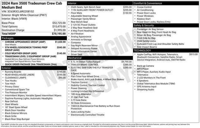 Used 2024 RAM 3500 Tradesman w/ Chrome Appearance Group AWD/4WD image 42