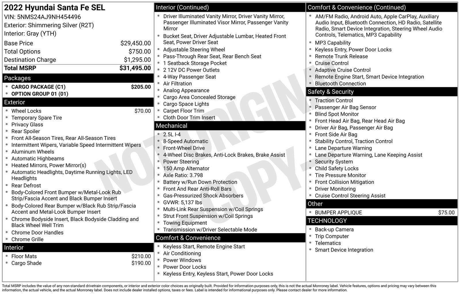 Used 2022 Hyundai Santa Fe SEL w/ Cargo Package FWD image 40