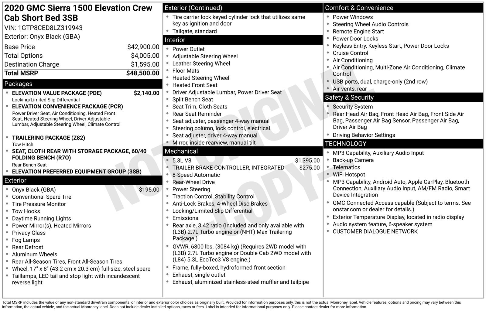 Used 2020 GMC Sierra 1500 Elevation w/ Elevation Value Package RWD image 10