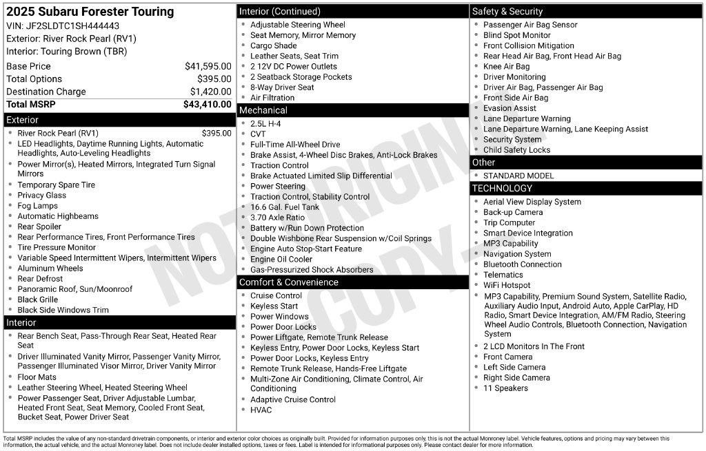 Certified 2025 Subaru Forester Touring AWD/4WD image 9