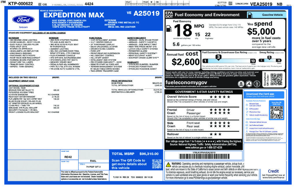 New 2027 Ford Expedition Max King Ranch AWD/4WD image 9