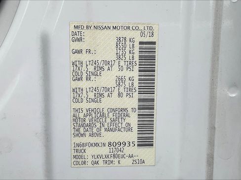 Used 2018 Nissan NV 1500 SV w/ Navigation Package image 29