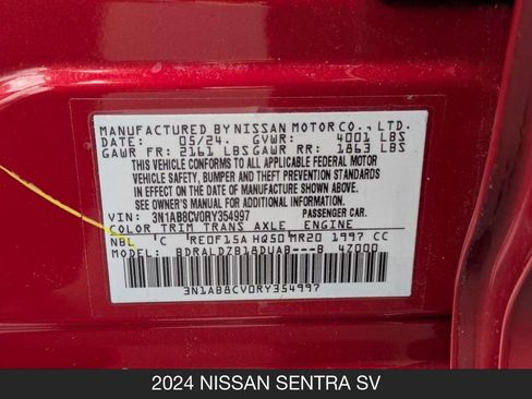 Used 2024 Nissan Sentra SV w/ SV Premium Package FWD image 25