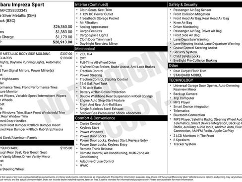 Certified 2025 Subaru Impreza 2.0i Sport AWD/4WD image 26