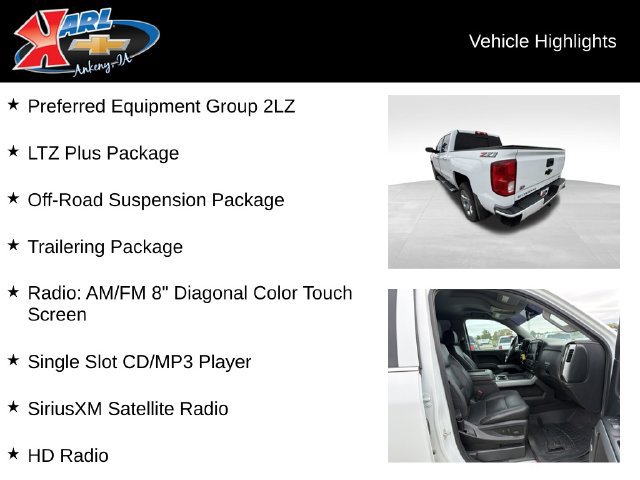Used 2018 Chevrolet Silverado 1500 LTZ Z71 w/ LTZ Plus Package AWD/4WD image 2