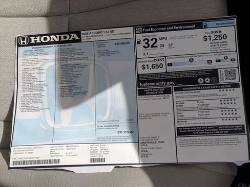 New 2025 Honda Accord SE image 17