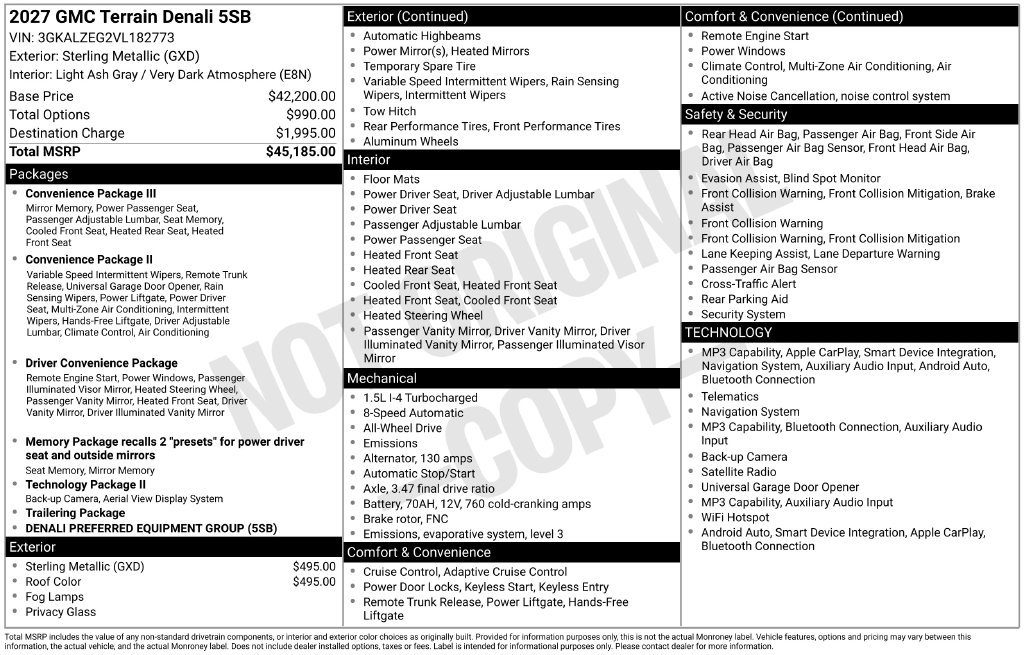 New 2027 GMC Terrain Denali AWD/4WD image 9