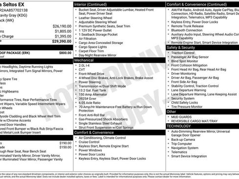 Used 2025 Kia Seltos EX w/ EX Sunroof Package FWD image 3