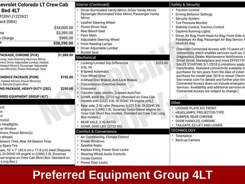 Used 2018 Chevrolet Colorado LT w/ Luxury Package, Chrome AWD/4WD image 18