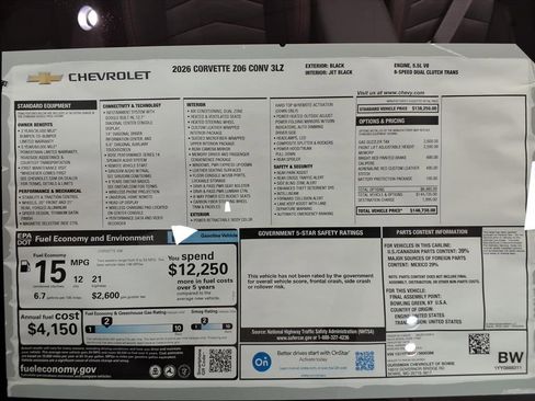 New 2026 Chevrolet Corvette Z06 w/ Battery Protection Package image 27