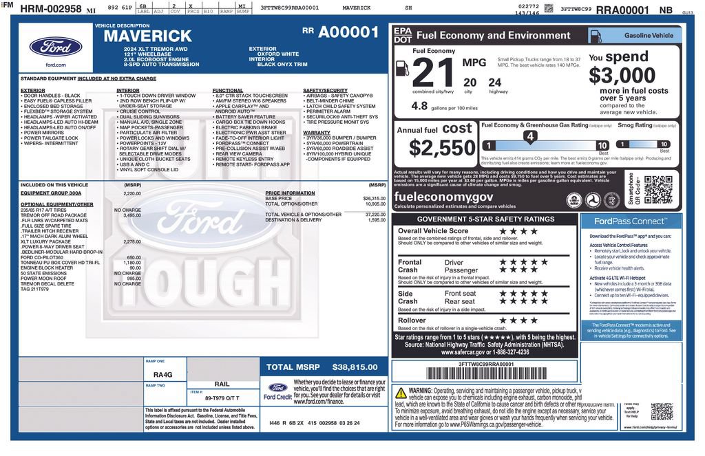 Used 2024 Ford Maverick Tremor w/ Tremor Off-Road Package AWD/4WD image 45