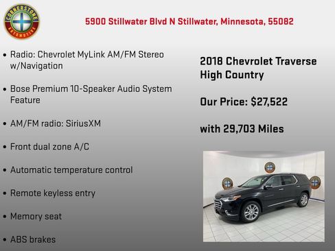 Used 2018 Chevrolet Traverse High Country AWD/4WD image 10