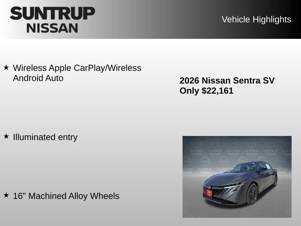 Used 2026 Nissan Sentra SV w/ Floor Mat Package FWD image 33